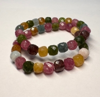 Браслет Халцедон турмалиновый микс.