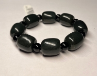 Браслет нефрит темно-зеленый бочонок.