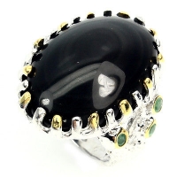 Купить Кольцо Радужный обсидиан в серебряной оправе в интернет-магазине Роза Мира